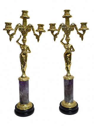 Канделябры из камня и бронзы "Осень" купить с доставкой Канделябры из камня и бронзы "Осень"