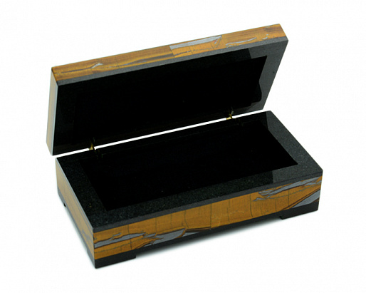 Шкатулка для колец из тигрового глаза купить с доставкой Шкатулка для колец из тигрового глаза