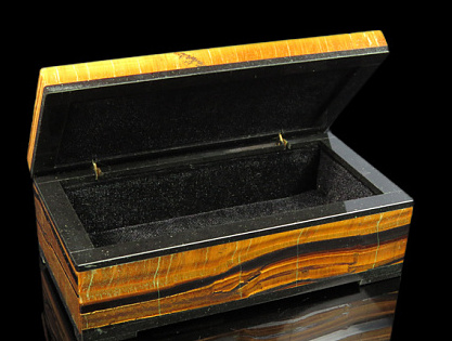 Каменная шкатулка для колец из тигрового глаза купить с доставкой Каменная шкатулка для колец из тигрового глаза