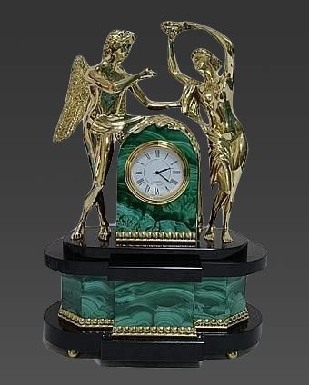 Каминные часы из малахита купить с доставкой Каминные часы из малахита