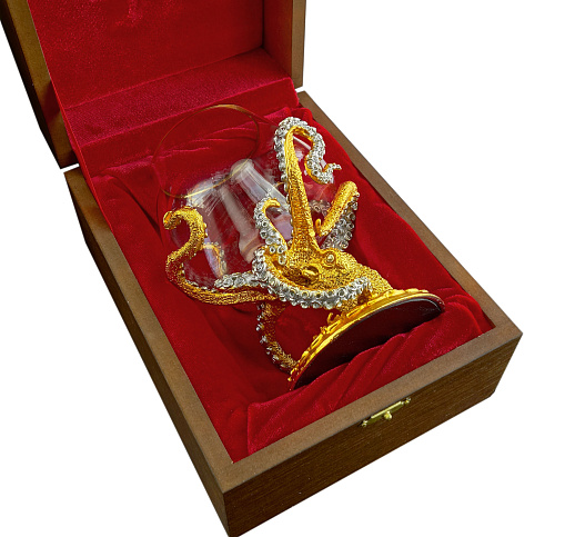 Подарочный бокал для коньяка "Зимняя рыбалка"