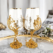 Подарочная винная пара "Цветок". Позолота