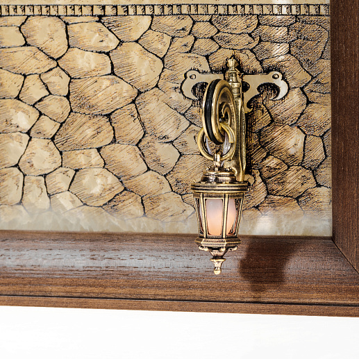 Бронзовая картина "Серенада. Девушка" с подсветкой