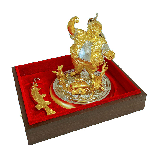 Бронзовая композиция "Рыбак и улов"