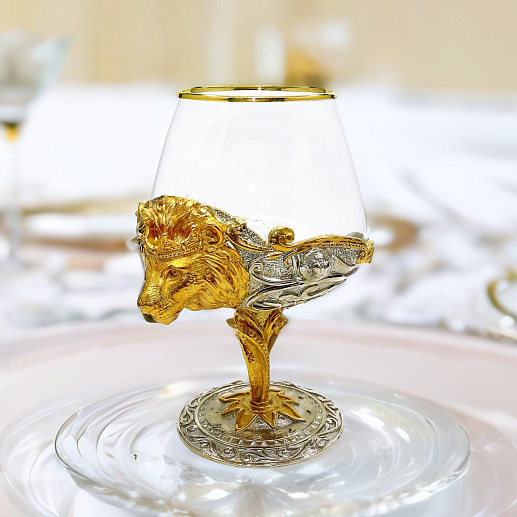 Подарочный бокал для коньяка "Лев"