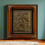 Деревянная ключница настенная "Охотник с собакой"