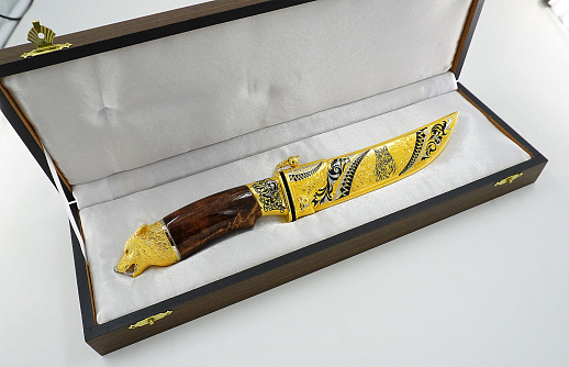 Нож "Волк" /в коробке/ № 3 дамаск. купить с доставкой Нож "Волк" /в коробке/ № 3 дамаск.