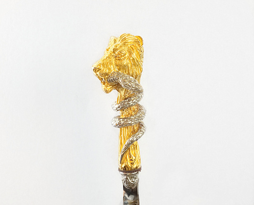 Набор шампуров "Лев и змея". Позолота