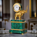 Часы из малахита «Слон»