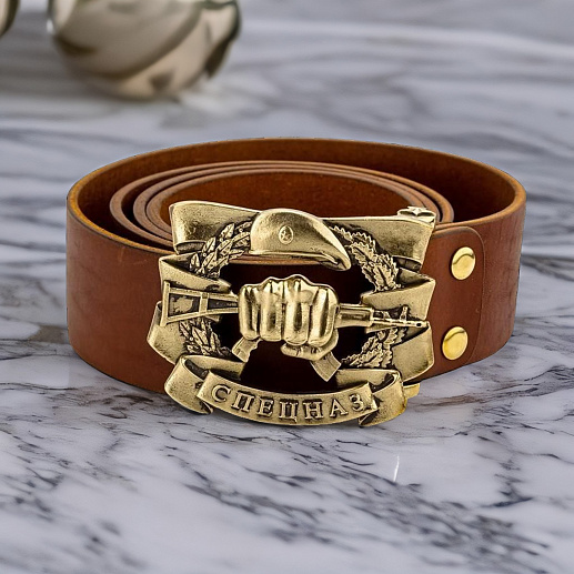 Ремень кожаный с пряжкой "Спецназ"