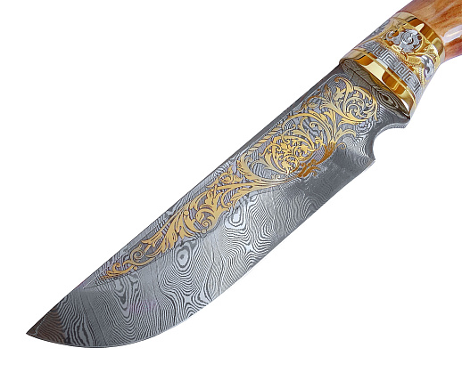 Подарочный нож №5 "Дамаск". Златоуст