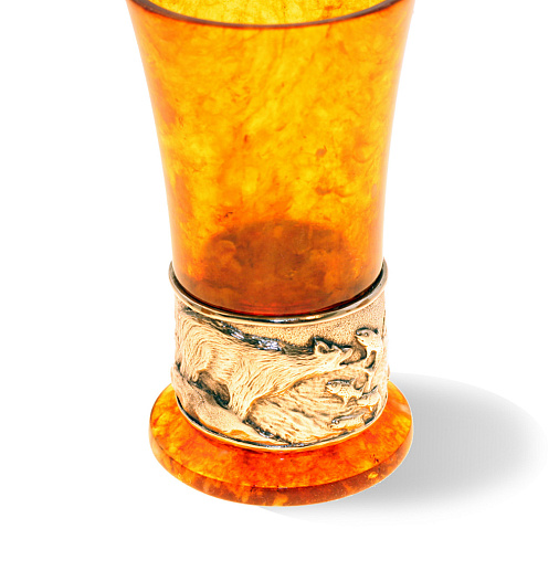 Стопка для водки из камня (янтарь)
