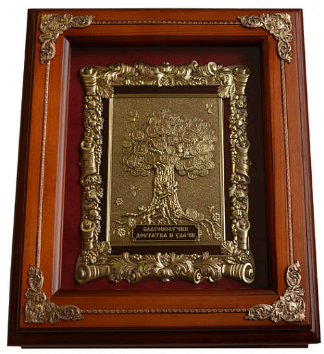 Деревянная ключница настенная "Денежное дерево"