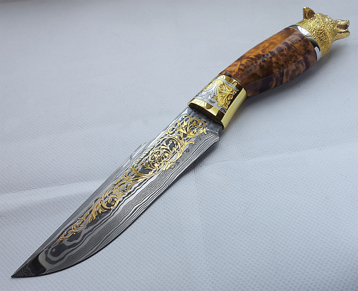 Нож "Волк" №8 /дамаск/. Златоуст