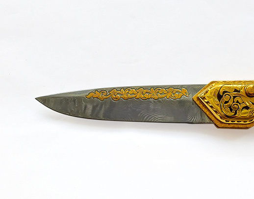 Нож складной дамасский "Пантера"