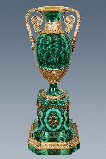 Ваза из малахита "Византия" купить с доставкой Ваза из малахита "Византия"