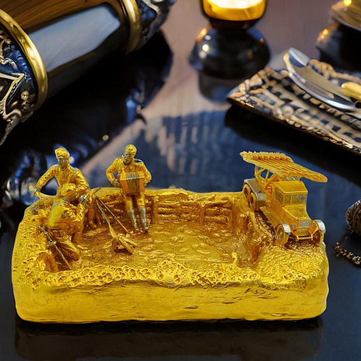Пепельница "Катюша". Позолоченная