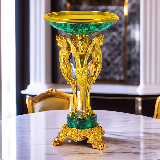 Ваза из малахита для украшения интерьера купить с доставкой Ваза из малахита для украшения интерьера