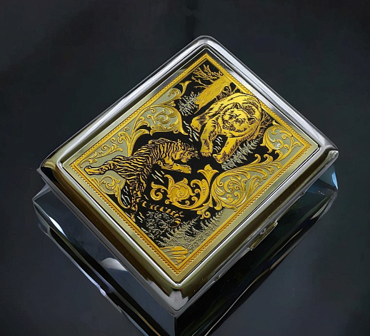 Портсигар "Схватка" / на 20 сигарет купить с доставкой Портсигар "Схватка" / на 20 сигарет