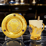 Фарфоровая кофейная пара "Лазурит". Златоуст