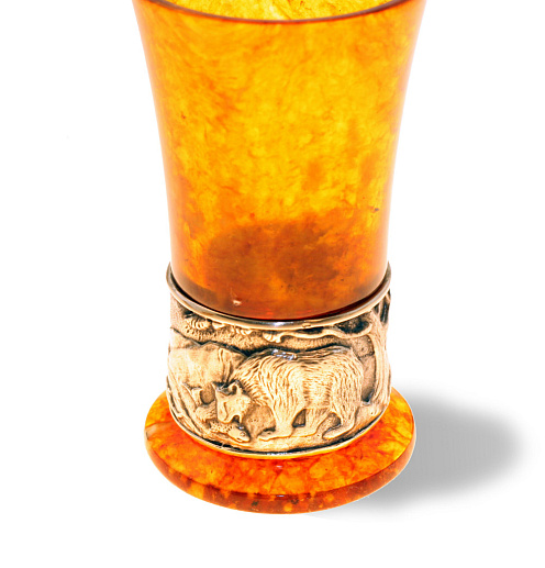 Стопка для водки из камня (янтарь)