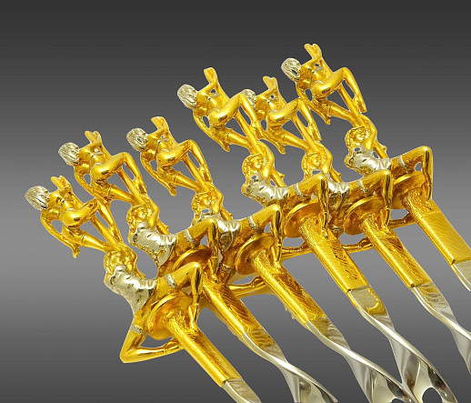 Набор шампуров "Танцовщицы". Позолота