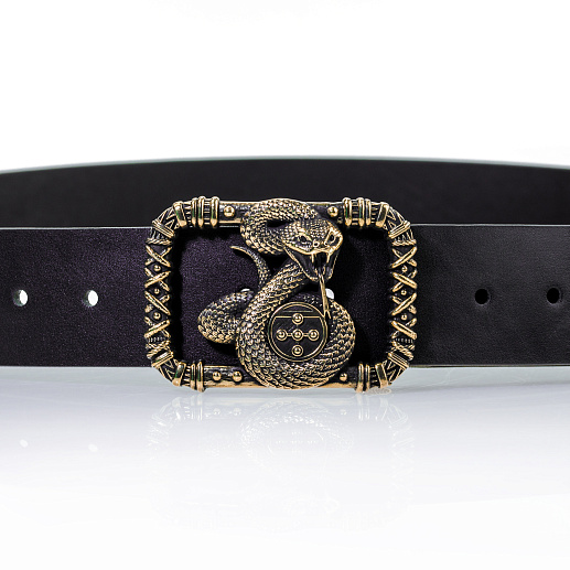 Ремень кожаный с пряжкой "Чертог змия"