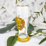 Подарочный бокал для пива "Серп и молот" в золоте