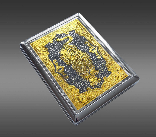 Портсигар "Тигр" на 9 сигарет купить с доставкой Портсигар "Тигр" на 9 сигарет