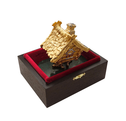 Шкатулка "Избушка". Позолоченная