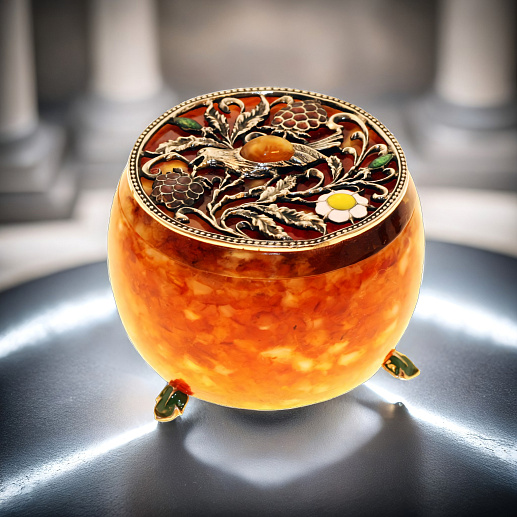 Шкатулка для колец из янтаря