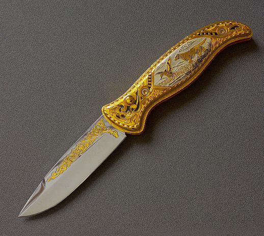 Нож складной "Охота на уток" № 3. Златоуст купить с доставкой Нож складной "Охота на уток" № 3. Златоуст