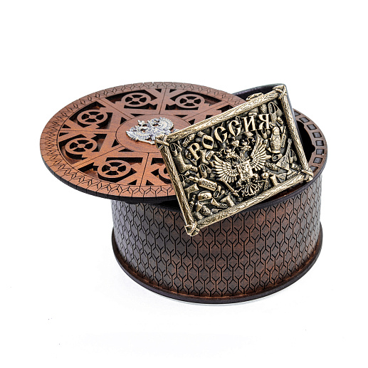 Ремень кожаный с пряжкой "Герб РФ"