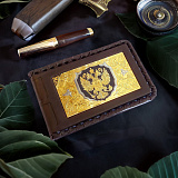 Кожаная визитница "Герб РФ". Златоуст