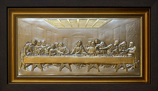 Картина из металла "Тайная вечеря" с золочением