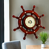 Штурвал сувенирный, барометр (8 ручек), открытый механизм