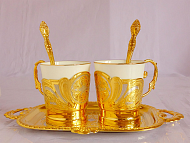 Кофейная пара из фарфора "Узорная". Златоуст