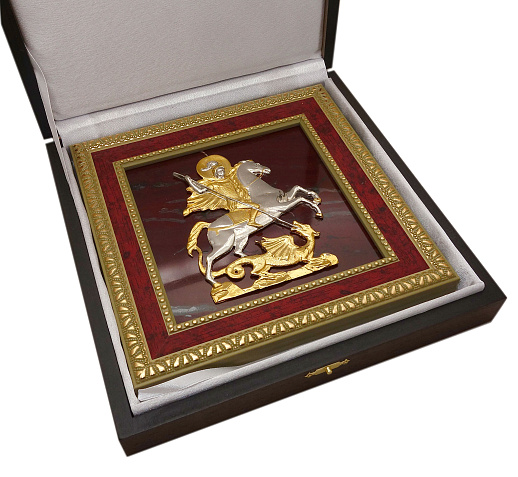 Бронзовый Георгий Победоносец "На яшме"