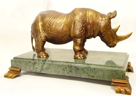 Бронзовая композиция «Носорог»