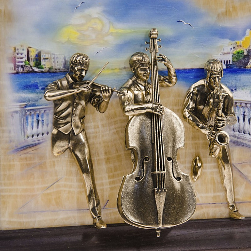 Бронзовая картина "Трио"