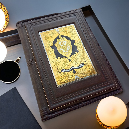 Кожаный ежедневник большой "ФСБ"