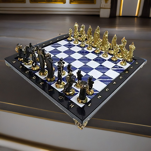 Шахматы из бронзы и лазурита