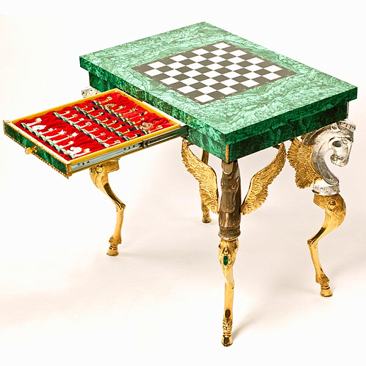 Шахматы из малахита