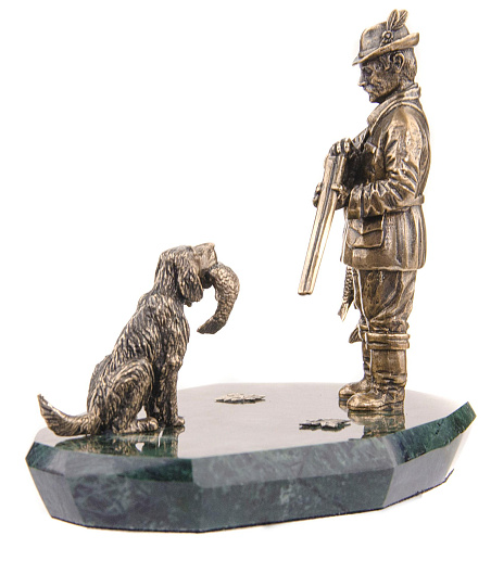 Бронзовая композиция-шарж "Охотник"