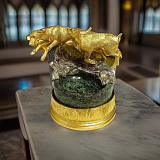 Пепельница "Гончие". Позолоченная