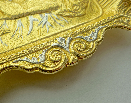 Пепельница "Лев". Позолоченная