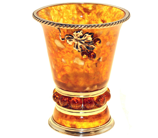 Стопка для водки из камня (янтарь)