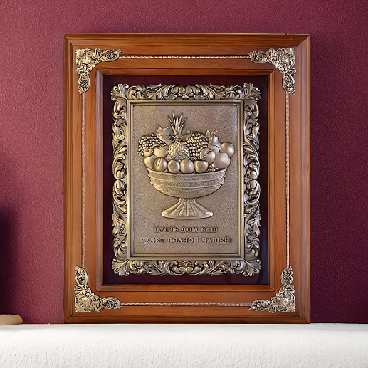 Деревянная ключница "Чаша Изобилия" настенная