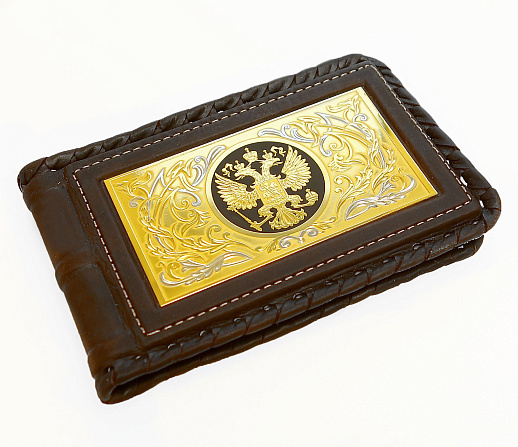 Набор "Ежедневник, визитница кожаная, pучка". Златоуст