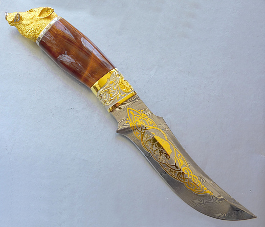 Нож дамасский "Кабан" №6. Златоуст